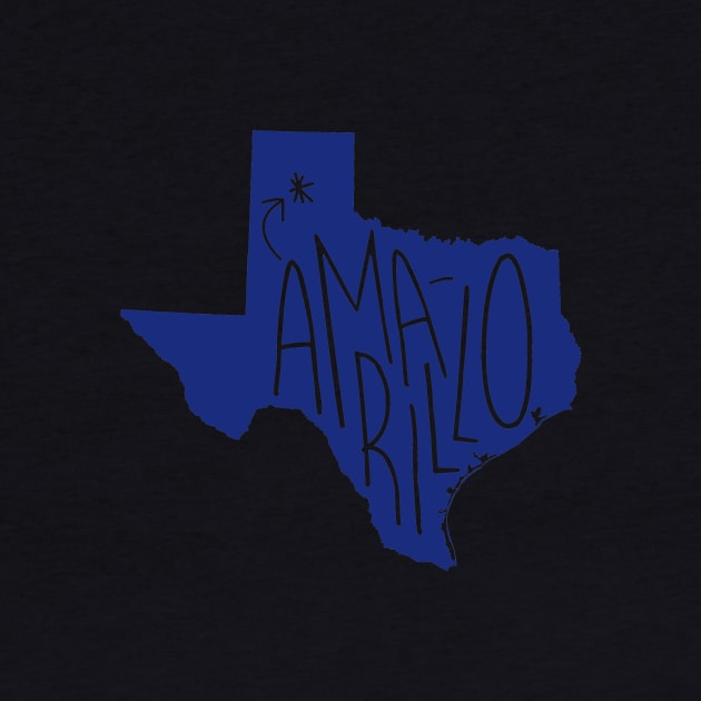 Amarillo, Texas (Blue Ink) by AmarilloShirts